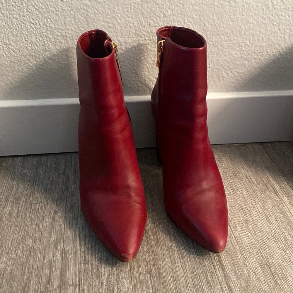 Leather Vince Camuto Booties (red)